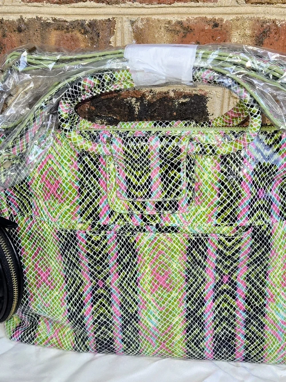 HOBO Multicolor Snake-Print Shoulder Tote with Matching Pouches 6pc Set